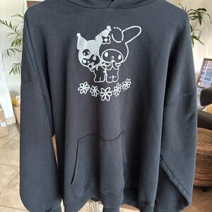 My Melody X Kuromi Reflective Front Black Hoodie Size XL